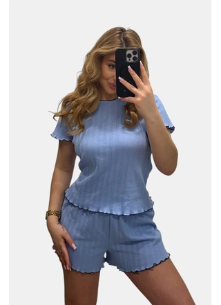 Фото ЦаЦа Жіноча бавовняна піжама  Ца-Ца 4960 блакитний (23464) – Пижамы, цвет <color>, цена 446.32<currency>