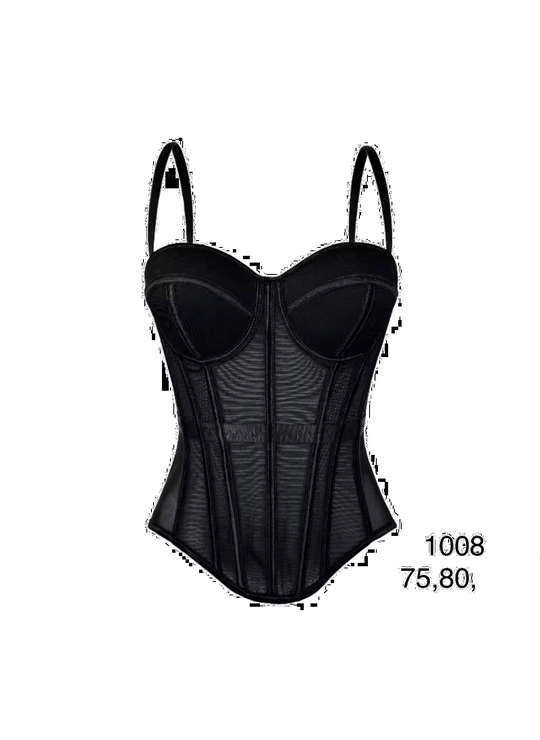 Корсети Жіночий корсетний бюстгальтер 1008 Чорний - жіноча білизна оптом у Dolche Noche
