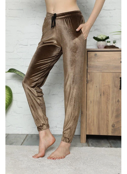 Штани Штани велюр Arkan 205 Коричневий - жіноча білизна оптом у Dolche Noche