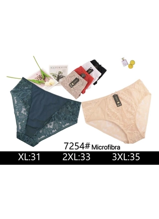 Фото TEYI Жіночі трусики сліпи з мереживом Microfibra, модель 7254 (22868) – Батальные размеры, цвет <color>, цена 83.38<currency>