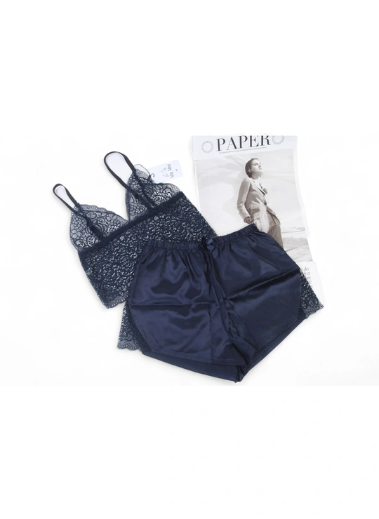 ПижамыМайка Шотры Атлас Кружево Via Vei 3549 - женское белье оптом в Dolche Noche