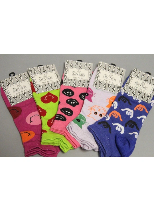 Весна-осеньНабор ярких носков MC Crazy Socks 36-40 - женское белье оптом в Dolche Noche