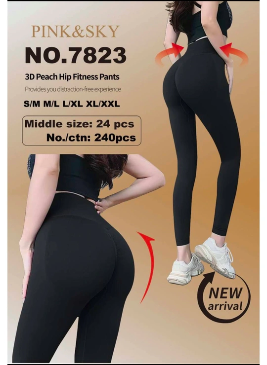 ЛосиныЛеггинсы женские PINK&SKY 7823 - женское белье оптом в Dolche Noche