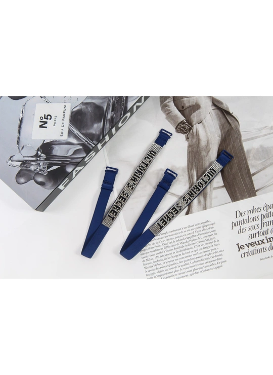 Aксесуари для бюстгалтера Бритель зі стразами *1.5 см* Victoria*s secret 0018 Синій - жіноча білизна оптом у Dolche Noche