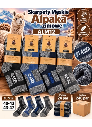 Фото TMN Чоловічі зимові шкарпетки з вовною альпаки ALASKA D&A ALM12 Різні кольори (24655) – Зима, колір <color>, ціна 66.72<currency>
