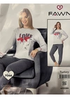 КигурумиПіжама жіноча FAWN 7066 Темно сірий - женское белье оптом в Dolche Noche