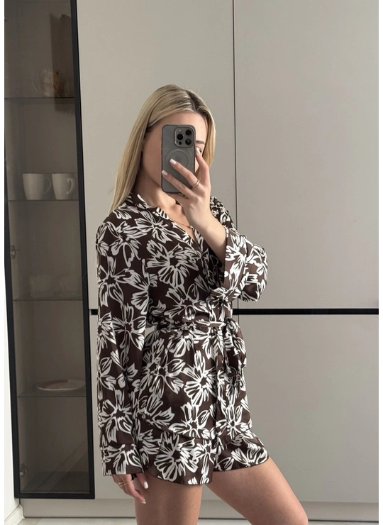 Халати Комплект халатів-шортів 4765 - жіноча білизна оптом у Dolche Noche