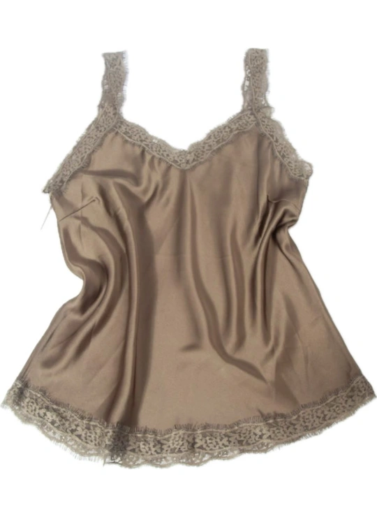 Майки 0006 Майка атлас з мереживними брителями Болотний - жіноча білизна оптом у Dolche Noche