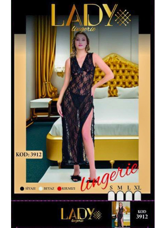 Эротические пеньюары, халаты.Комплект кружевной LADY 3912 - женское белье оптом в Dolche Noche