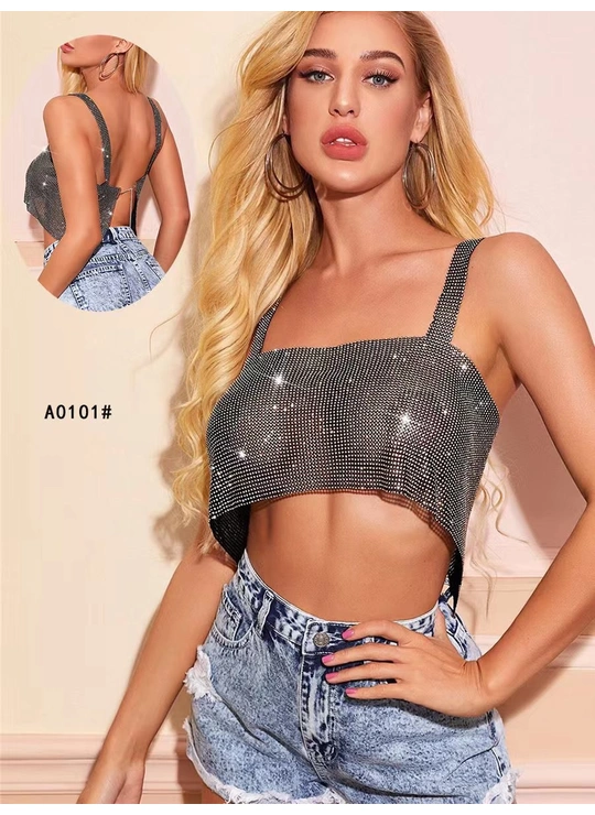 Еротичні пеньюари, халати Жіночий топ стразы Z0101 - жіноча білизна оптом у Dolche Noche