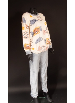 Фото D&A Пижама женская велсофт *LY* 6363 Серый (17652) – Пижамы, цвет <color>, цена 545.08<currency>