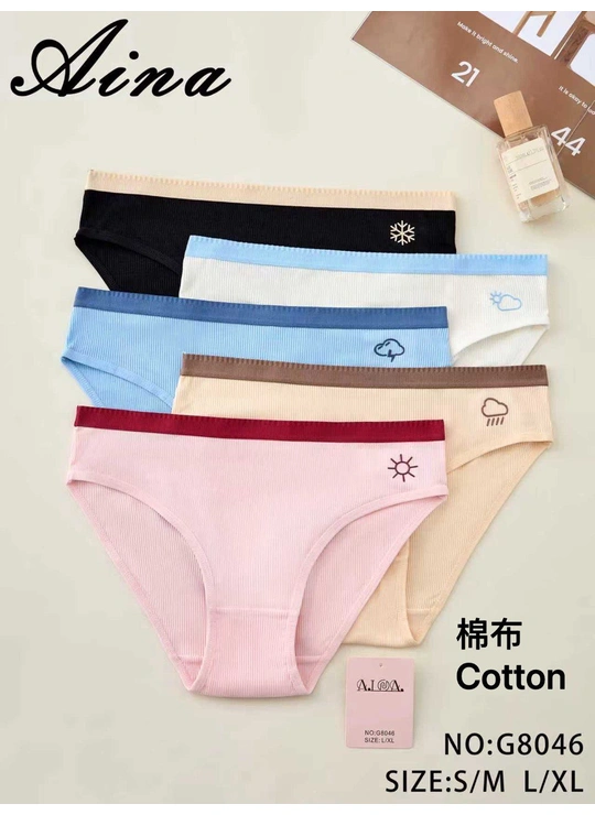 ХлопковыеТрусы женские AINA G8046 2д - женское белье оптом в Dolche Noche