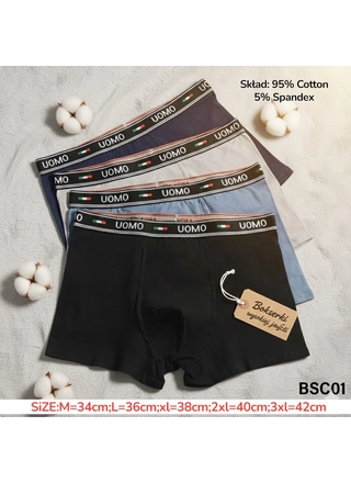 Фото UOMO Чоловічі боксери UOMO BSC01 (95% бавовна, 5% спандекс) Різні кольори () – Мужские трусы, цвет <color>, цена <currency>
