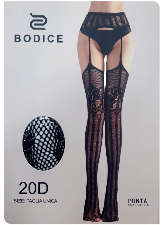 Колготки Жіночі панчохи з поясом Bodice, 20 DEN 103 - жіноча білизна оптом у Dolche Noche