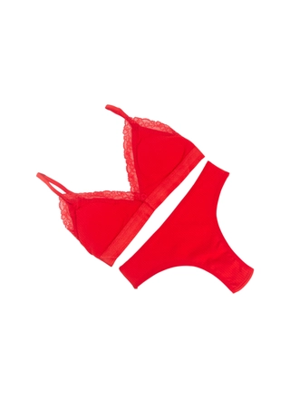 Фото KOZA Комплект топ трусіки Dominant 5650-18 Червоний (20860) – Чашка B, колір <color>, ціна 210.68<currency>