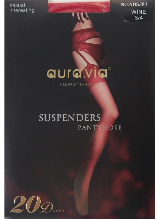 Колготки Панчохи з підв’язками Aura.Via Elegant Classic 20 DEN 383 - жіноча білизна оптом у Dolche Noche