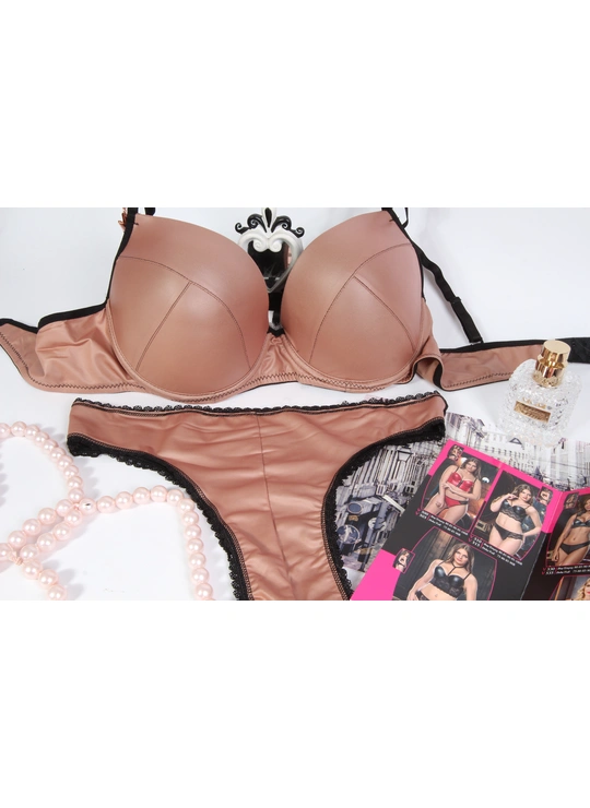 Чашка BV530 Компклект белья из еко кожы VENUS - женское белье оптом в Dolche Noche