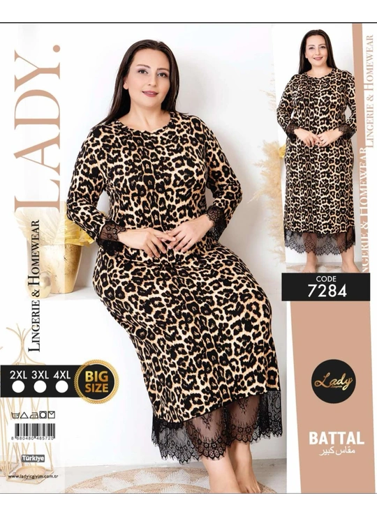 Ночные рубашкиПлатье больших размеров LADY 7284 - женское белье оптом в Dolche Noche