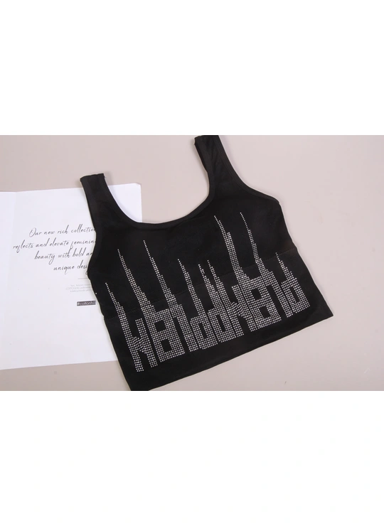 Топы, майкиТопик женский стразы 0311 - женское белье оптом в Dolche Noche