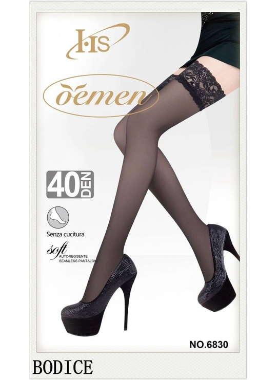 Колготки Жіночі панчохи з мереживною резинкою 40 DEN 6830 - жіноча білизна оптом у Dolche Noche