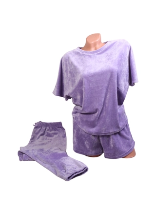 Фото ЦаЦа Плюшевая женская Пижама тройка ЦаЦа  (9666) – Пижамы, цвет <color>, цена 540.54<currency>