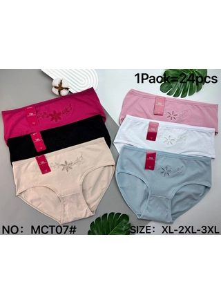 Фото D&A Жіночі бавовняні трусики MCT07 (XL–3XL) 10B Різні кольори (23252) – Батальные размеры, цвет <color>, цена 42.69<currency>