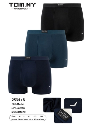 Фото TOM.NY Боксерки TOM.NY 2534 Різні кольори (22226) – Мужские трусы, цвет <color>, цена 82.72<currency>