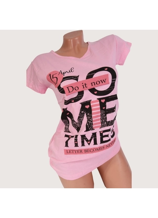 Фото ottodix Жіноча футболка SO 1010 Рожевий (19182) – Футболки, колір <color>, ціна 74.01<currency>