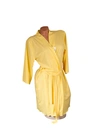 Халати Халат рубчик короткий 4728 Жовтий - жіноча білизна оптом у Dolche Noche