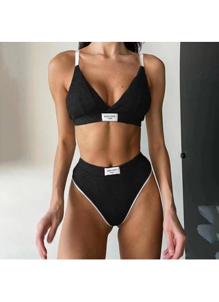 Фото Без Бренда Комплект белья рубчик 23754 (16120) – Топ + трусы, цвет <color>, цена 273.84<currency>