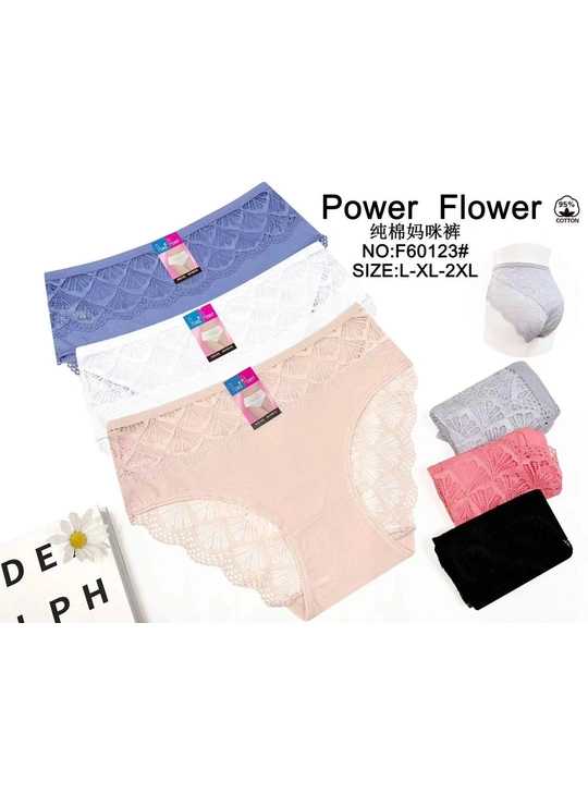 Батальные размерыЖіночі трусики Pover Flover 60123 10б Різні кольори - женское белье оптом в Dolche Noche